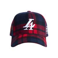 REFERENCE PARADISE LA (PLAID CHAINSTITCH) STRAPBACK CAP RED/BLUE