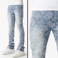 GUAPI AQUA BLUE EMBELLISHED DENIM V4