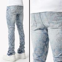 GUAPI AQUA BLUE EMBELLISHED DENIM V4