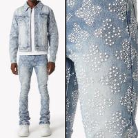 GUAPI AQUA BLUE EMBELLISHED DENIM V4