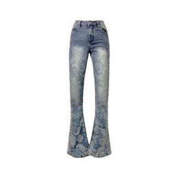GUAPI AQUA BLUE RIVETS STACKED DENIM