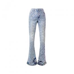 GUAPI AQUA BLUE EMBELLISHED DENIM V4