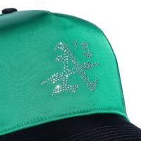 REFERENCE OAK CRYSTALS SNAPBACK CAP GREEN SATIN/BLACK