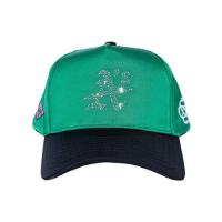REFERENCE OAK CRYSTALS SNAPBACK CAP GREEN SATIN/BLACK