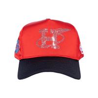 REFERENCE ROCKTROS CRYSTALS SNAPBACK CAP RED SATIN/BLACK