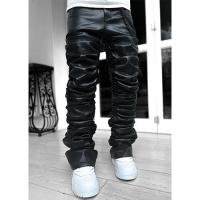 GUAPI ALL BLACK SUPER STACKED LEATHER PANT