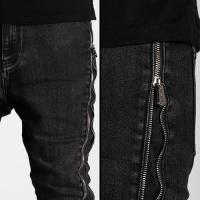 GUAPI IRON GREY STACKED ZIPPER DENIM