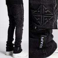 GUAPI IRON GREY STACKED ZIPPER DENIM