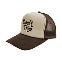 Free & Easy DON'T TRIP EMBROIDERED TRUCKER CAP - TAN BROWN