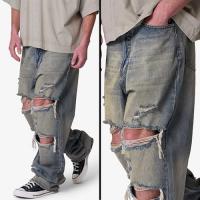 mnml ULTRA BAGGY ORANGE DUSTED DENIM - BLUE