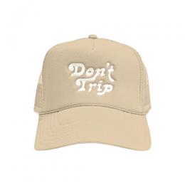 Free & Easy DON'T TRIP EMBROIDERED TRUCKER CAP - TAN