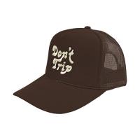 Free & Easy DON'T TRIP EMBROIDERED TRUCKER CAP - BROWN