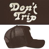 Free & Easy DON'T TRIP EMBROIDERED TRUCKER CAP - BROWN