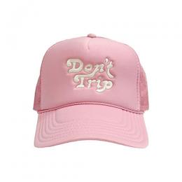 Free & Easy DON'T TRIP EMBROIDERED TRUCKER CAP - PINK