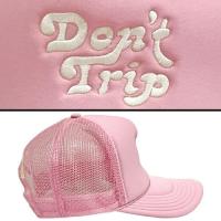 Free & Easy DON'T TRIP EMBROIDERED TRUCKER CAP - PINK