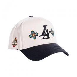 REFERENCE PARADISE LA BEADED SNAPBACK CAP CREAM BLACK