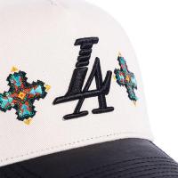 REFERENCE PARADISE LA BEADED SNAPBACK CAP CREAM BLACK