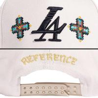 REFERENCE PARADISE LA BEADED SNAPBACK CAP CREAM BLACK