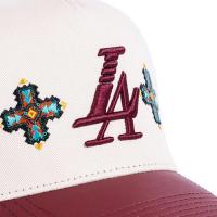 REFERENCE PARADISE LA BEADED SNAPBACK CAP CREAM BURGUNDY