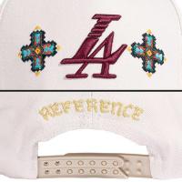 REFERENCE PARADISE LA BEADED SNAPBACK CAP CREAM BURGUNDY