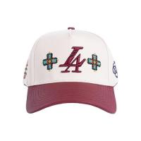 REFERENCE PARADISE LA BEADED SNAPBACK CAP CREAM BURGUNDY