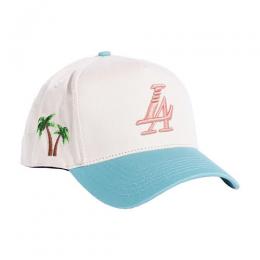 REFERENCE PARADISE LA SNAPBACK CAP CREAM TEAL PINK