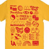 Free & Easy CAMP McDonald's LOGOS SS TEE GOLD