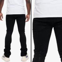 VALABASAS PARREL STACKED FLARE JEAN JET BLACK