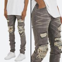 mnml X284 MOTO SKINNY DENIM - GREY/BLUE