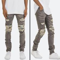 mnml X284 MOTO SKINNY DENIM - GREY/BLUE
