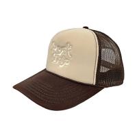 Free & Easy DON'T TRIP EMBROIDERED TRUCKER CAP - TAN BROWN/WHITE