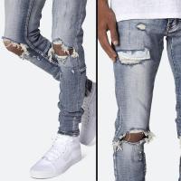 mnml M1 STRETCH SLIM ZIPPER DENIM - BLUE