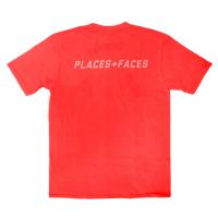 PLACES+FACES P+F REFLECTIVE LOGO TEE / RED