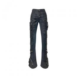 GUAPI ALL BLACK MONOGRAM EMBELLISHED DENIM