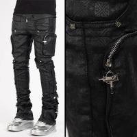 GUAPI ALL BLACK MONOGRAM EMBELLISHED DENIM