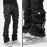 GUAPI ALL BLACK MONOGRAM EMBELLISHED DENIM