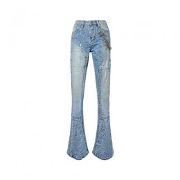 GUAPI AQUA BLUE CALLIGRAPHY DENIM