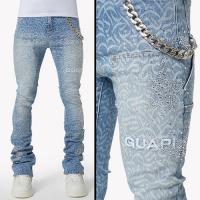 GUAPI AQUA BLUE CALLIGRAPHY DENIM