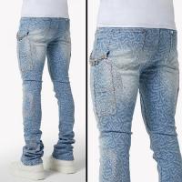 GUAPI AQUA BLUE CALLIGRAPHY DENIM