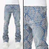 GUAPI STEEL BLUE EMBELLISHED DENIM