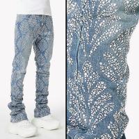 GUAPI STEEL BLUE EMBELLISHED DENIM