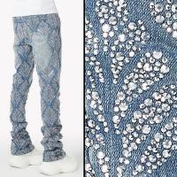 GUAPI STEEL BLUE EMBELLISHED DENIM