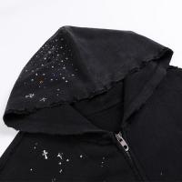  DND4DES RHINESTONE BLACK ZIP-UP HOODIE BLACK