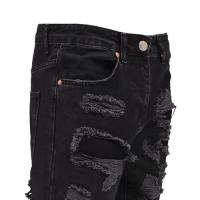 REPUTATION STUDIOS THRASHED FLARE DENIM - BLACK