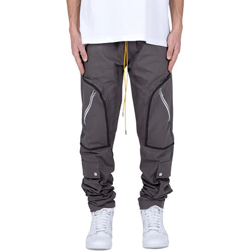 mnml CONTRAST TAPED CARGO PANTS - CHARCOAL GREY | KingStar