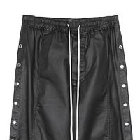 URKOOL WAXED SNAP STRAIGHT LEG TRACK PANTS