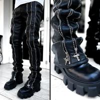 GUAPI OBSIDIAN BLACK UZI LEATHER PANT