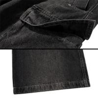 URKOOL DOUBLE DENIM CARGO PANTS - BLACK