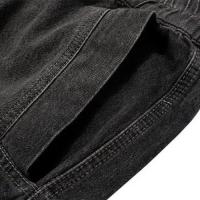 URKOOL DOUBLE DENIM CARGO PANTS - BLACK