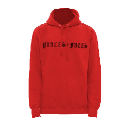 PLACES+FACES OLD ENGLISH HOODIE / RED